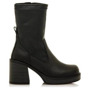 Mustang para mujer. 59680 Botas 59680 negro (40), Piel, 5 a 8cm, Cremallera, Casual, Mustang outlet 2024
