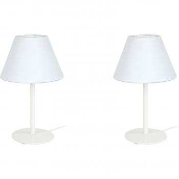 Tosel Lámpara Metal Blanca 39x18x18 cm para Mesa