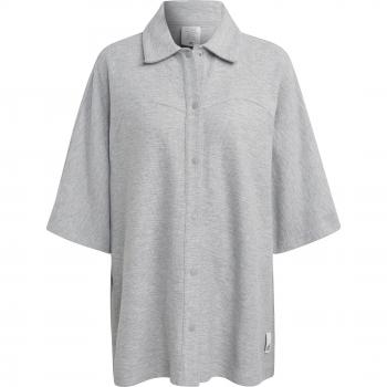 Adidas Women's Lounge Shirt, short sleeve, v-neck, light gray heather