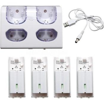 4 in 1 Charging Dock Station for WII/WII U with 4 Batteries