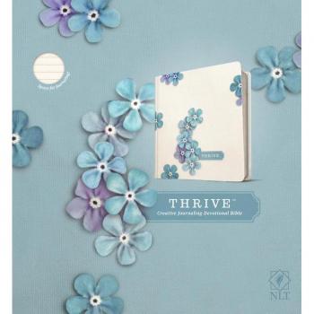 NLT THRIVE Creative Journaling Devotional Bible (Hardcover, Blue Flowers)