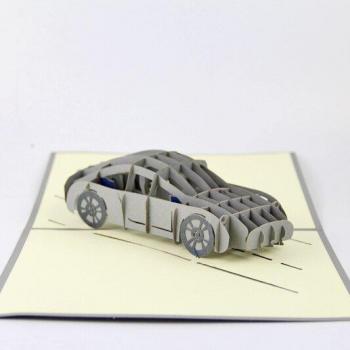 3D Paper Craft Luxury Sports Car Card