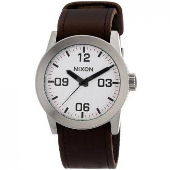 Nixon The Private XL – Herrenanaloguhr, Silber/Beige, Quarz, Textilarmband