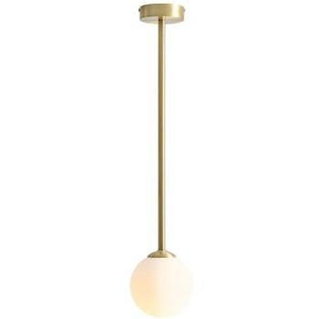 Kugelschirm‑Decke aus Metall & Glas – 14 cm, E14, Messingweiß