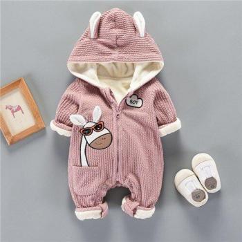 Manteau en velours pour bébé, barboteuse d'hiver Animal, salopette pour garçon et fille de 0 à 1 an