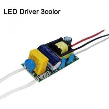 Fuente de alimentación LED de 3 colores, controlador AC90-265V para bombillas LED, 3 pines, 1-3W, 4-7W, 8-12W