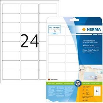 HERMA Premium Labels A4 63.5mm 25 Sheets