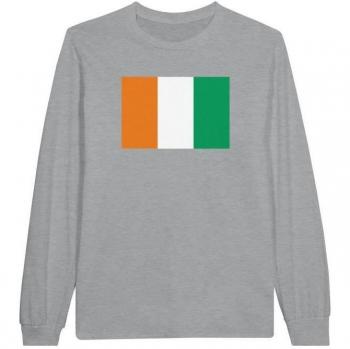 Ivorian Pride Long Sleeve Top – Gray, 100% Cotton, Unisex Classic Style