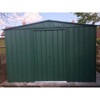 0' x 8' Globel Heritage Green Apex Metal Shed