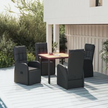 Set Pranzo da Esterno 5pz in Polyrattan e Acacia