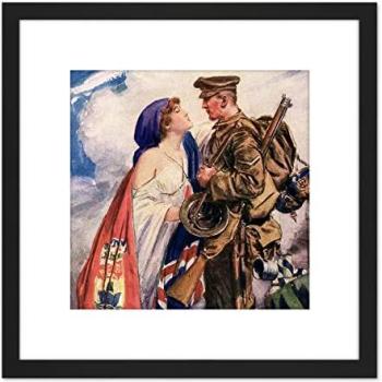 Black Artery8 Canadian Soldier Kiss Wall Print – 8x8 Framed