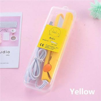 Alisador y rizador de cabello 2 en 1, mini plancha con peine, enchufe europeo