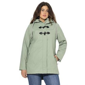 Ulla Popken HYPRAR Regenjacke für Damen in großen Größen, grau, 54/56