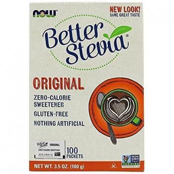 Better Stevia Packets (NOW Foods), Original – 100 Packets