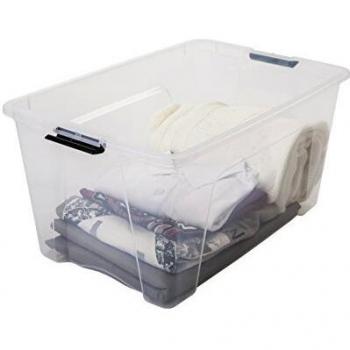 Iris Ohyama, Set di 2 contenitori per la casa, 45 L, con chiusura a scatto, impilabile, soggiorno, camera da letto, garage