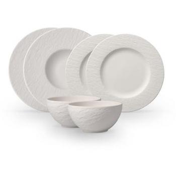 Villeroy & Boch Geschirr-Set »Manufacture Rock blanc«, 6 tlg., Made in Germany