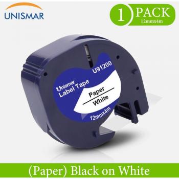 Unismar 1/2 Black on Clear Tape for DYMO LT-100H Plus