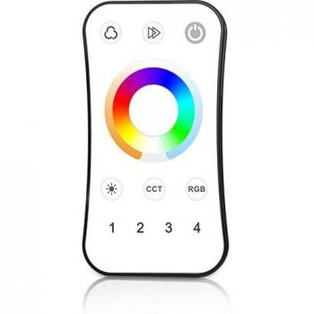 Wireless 5-Channel LED Dimming Controller with 4-Zone Touch Remote for RGBCW/RGBCCT Strips (DC12V/24V, 2.4G)