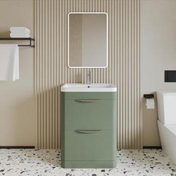 Floor Standing Vanity Unit with 2 Drawers and Polymarble Basin