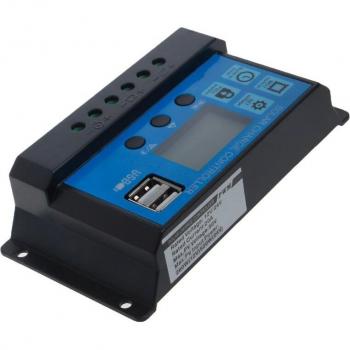 Dual USB PWM Regler 10/20/30 A – 12/24 V Solar‑Tafel‑Batterie, LCD 63HF