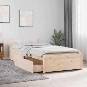 VidaXL Small Single Bed Frame with Underbed Drawers