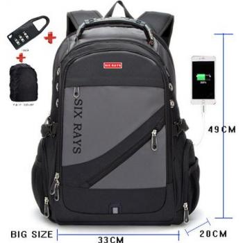 SIXRAYS USB Charging School Backpack