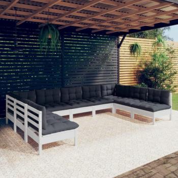 Set de Muebles Jardín Pino 9 piezas + Cojines