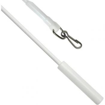 Kunststoff-Schleuderstab GARDINIA mit Metallhaken – Vorhangschiene, 2‑Stück-Set, 75 cm Länge, weiß, Serie Flächenvorhang-Technik Atlanta 3-läufig