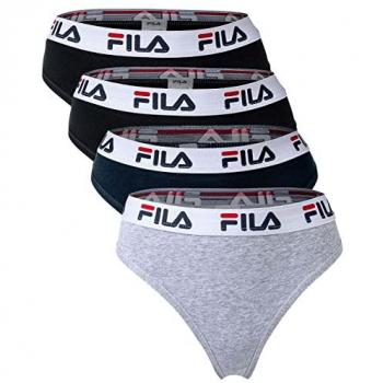 Tanga Femme Fila Gris Bleu Noir (Lot de 4)