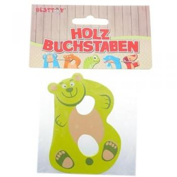 Dekobuchstabe B in Holz & Stoff – Besttoy – Grün