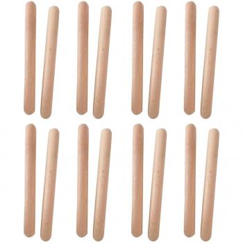 Kit Escolar de 8 Pares de Palos de Rítmica con Acabado Natural Orff
