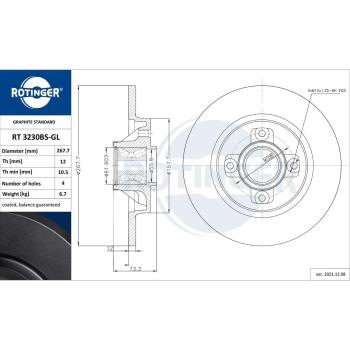 Disco de freno ROTINGER RT 3230BS-GL de alta calidad