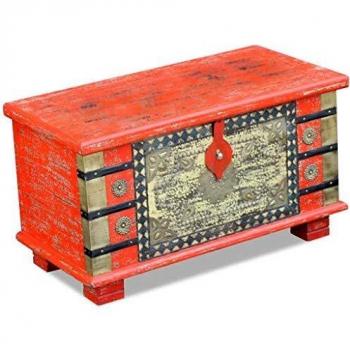 VidaXL Stockage de Table Basse en Bois de Manguier Rouge 80 x 40 x 45 cm