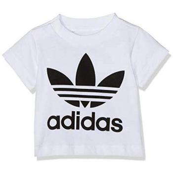 Tee adidas Trefoil, Unisex Adulto, Bianco/Nero, 12-18M