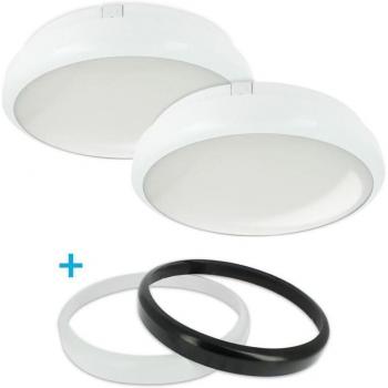 Ensemble double hublot lumineux Kara LED, extérieur IP65, 27 W chacun (200 W total)