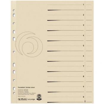 Herlitz 50 Brown Cardboard Section Dividers
