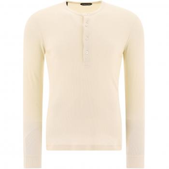 Tom Ford Men's Beige Long Sleeve Buttoned T-Shirt | Size 50