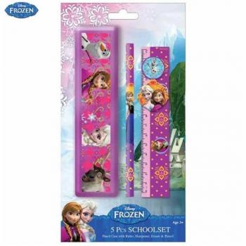Trousse d'école Disney Frozen 5 composants – crayons & gomme