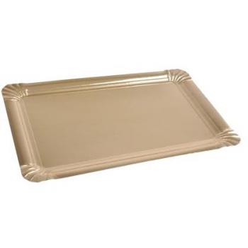 Lot de 5 plateaux en carton or 23x33 cm