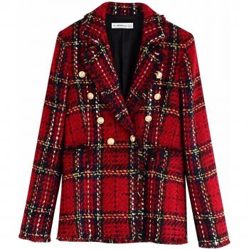 Plaid Skirt and Jacket Set for Women