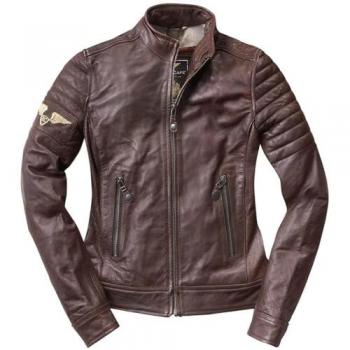 Giacca in pelle moto Black-Cafe London Ilam per donna Marrone M