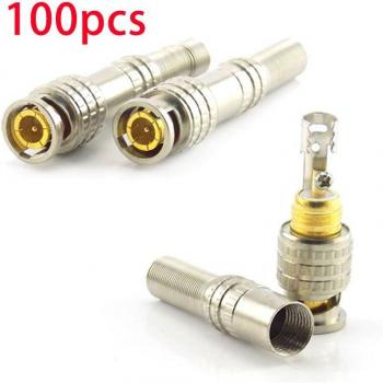 100pcs RG59 BNC Male Connector for CCTV Systems