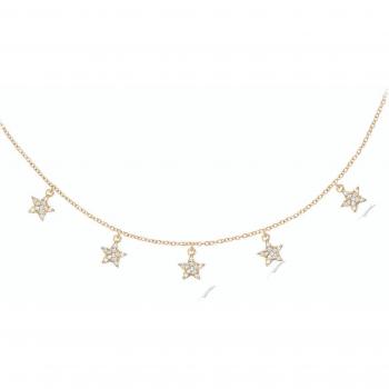 White Gold Lily Star Plated Choker