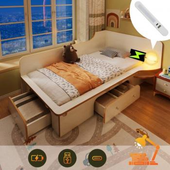 Redom Schlafraum Holzbett 90 x 200 cm – USB‑Typ‑C Licht