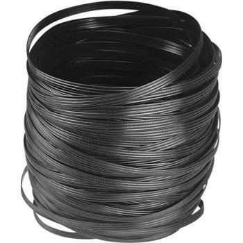 Flat Plastic Rattan Wicker for Furniture Repair (Black/8 x 1.2mm)