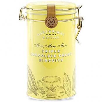 Cartwright & Butler Triple Chocolate Chunk Biscuit, Tin, Kekse mit drei Schokoladensorten, 1er Pack