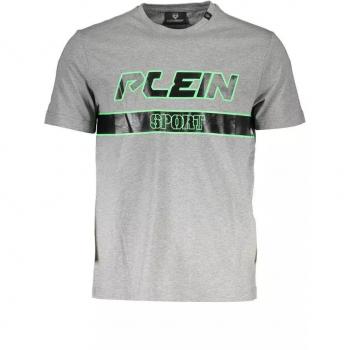 Plein Sport Gray Cotton T-Shirt for Men
