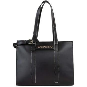 Valentino Aury RE Shopping Bag – schwarze Lederimitat‑Tasche