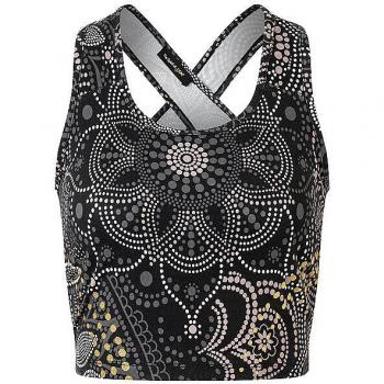 Spirit of OM Damen‑Yoga‑Bra Maui schwarz, unbehandelt – Größe L – #8183