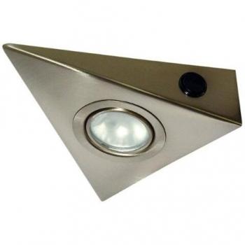 Faretto triangolare lampada sottopensile spot g4 cromo opaco con interruttore